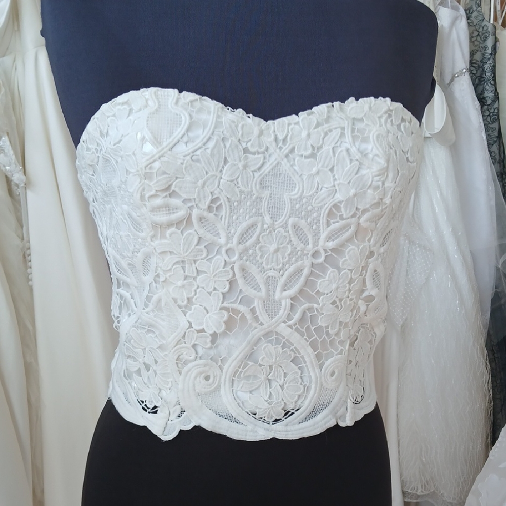 Heavy Applique Strapless Bodice